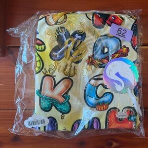 Sugar Swan bamboo crib sheet Alphabesties print